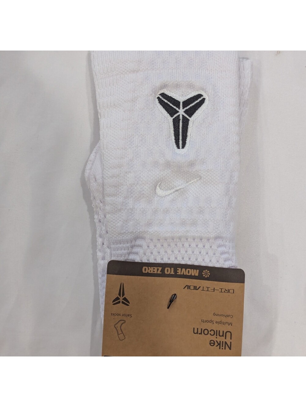 Nike Unicorn Dri-FIT ADV NBA Cushioned Crew Socks – White – Size L - Picture 4 of 5